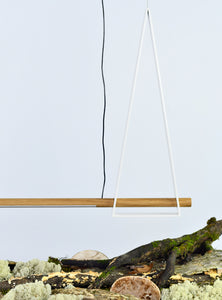 Dovell Hanging Lamp | White with White Oak