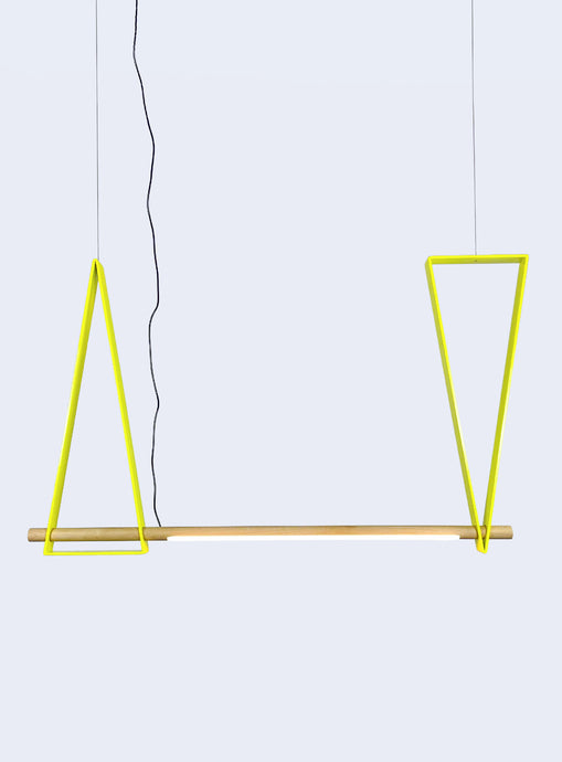Dovell Hanging Lamp | Yellow with Maple